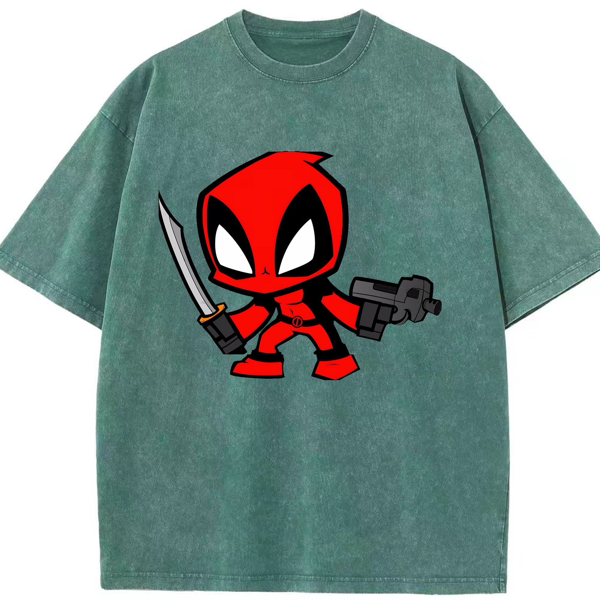 （画像用） Deadpool デッドプール 綿100% ヴィンテージ風 半袖Tシャツ（フロントプリント）